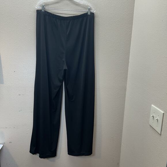 Chicos Wide Leg Pants Size 2 US Large Black Knit Pull On Minimalist Classic - Picture 7 of 8